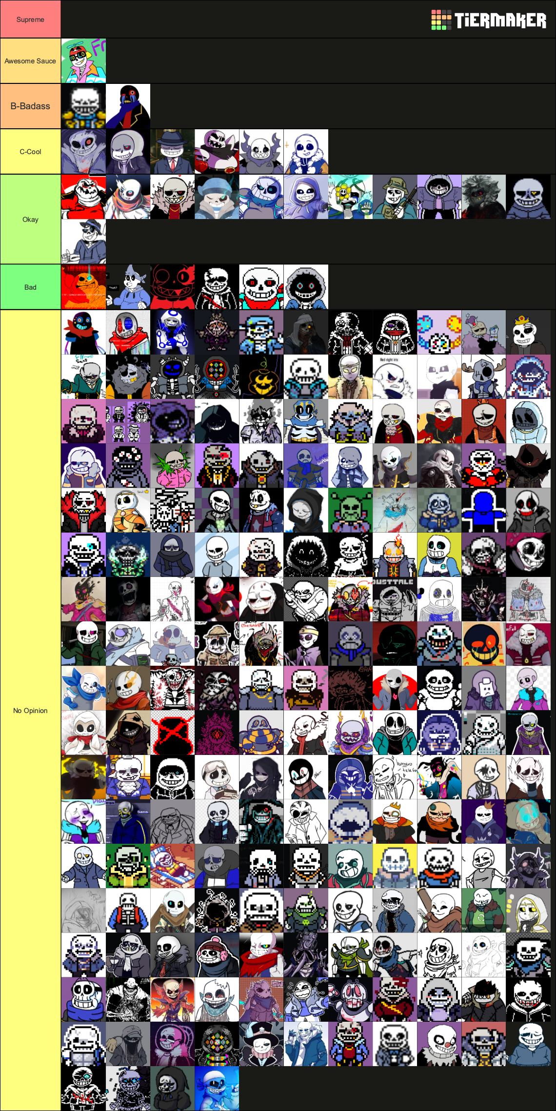 Sans Aus Redux Tier List Maker by PK2018 on DeviantArt