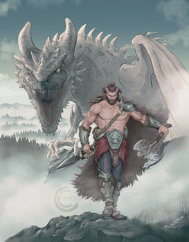 Viking and Dragon Character design