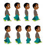 Avatar walking poses for GIF animation