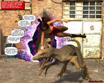 Bunny Fox vs. the raptor pack by ShadowhawkOne
