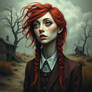 An Odd and strange woman surreal whimsical unusual