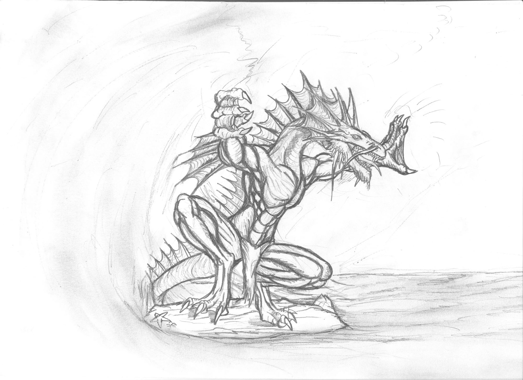Water dragon: new buff sketch