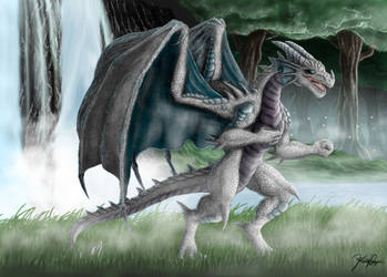 A Delightful White Dragon by TargonRedDragon