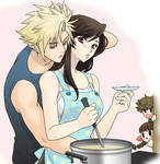 Cloud and Tifa cooking