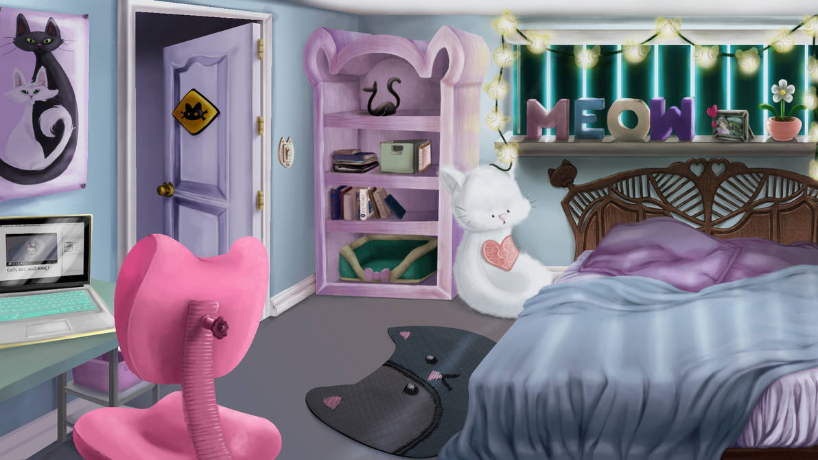 Cat Themed Bedroom by Liralith on DeviantArt