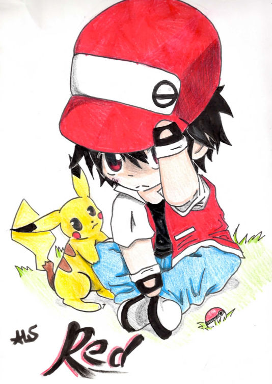 Trainer Red Chibi by akachan-okami on DeviantArt