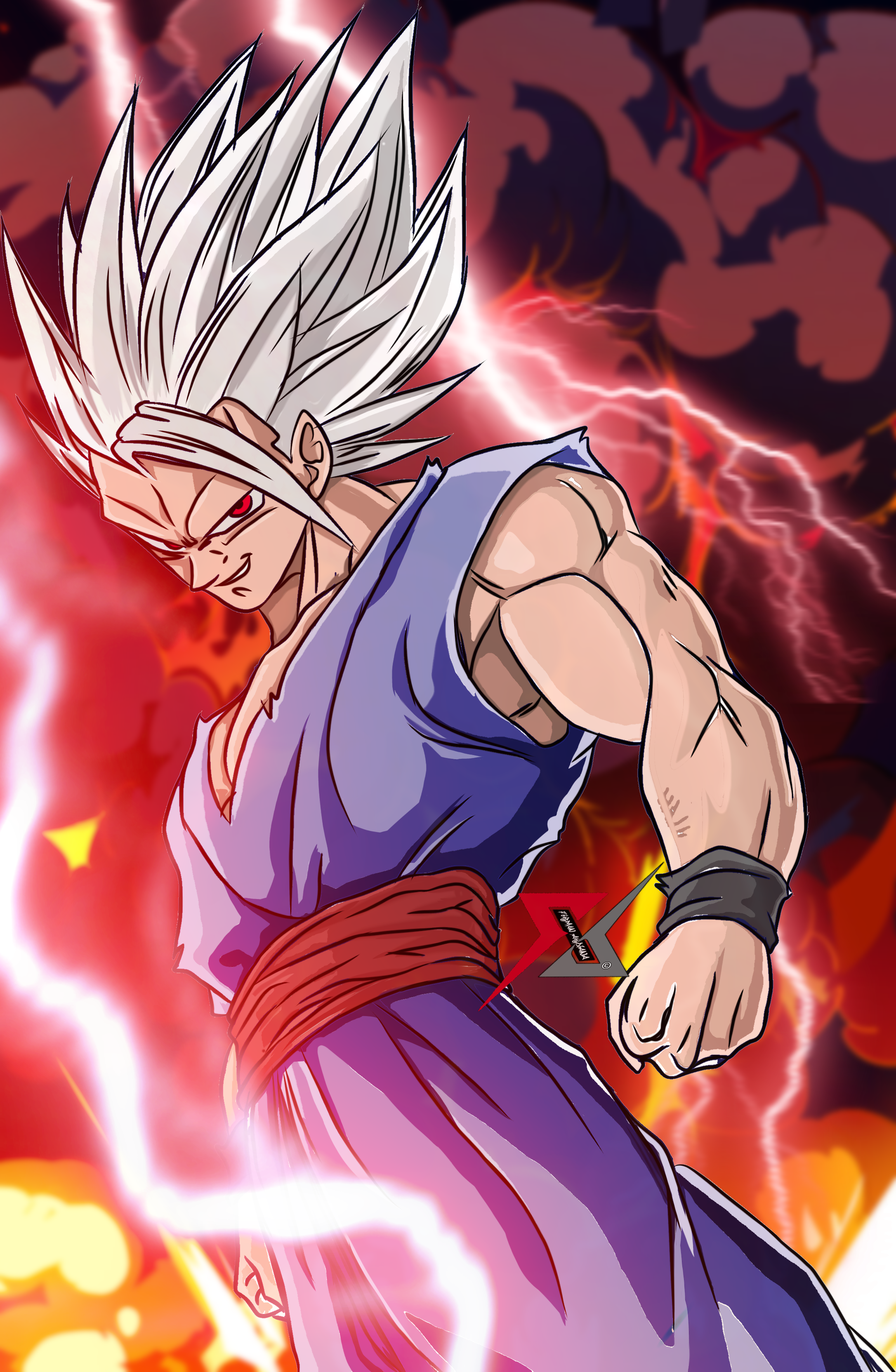 Super saiyan god beast gohan by demon72arts on DeviantArt