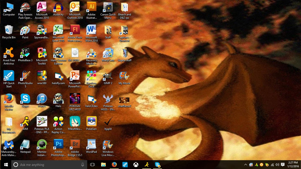New Desktop(Old Old Charizard pic)