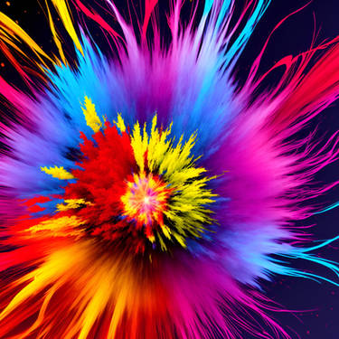 Sticker Abstract vibrant colors explosion.