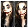 Little gory clown makeup for a contest.