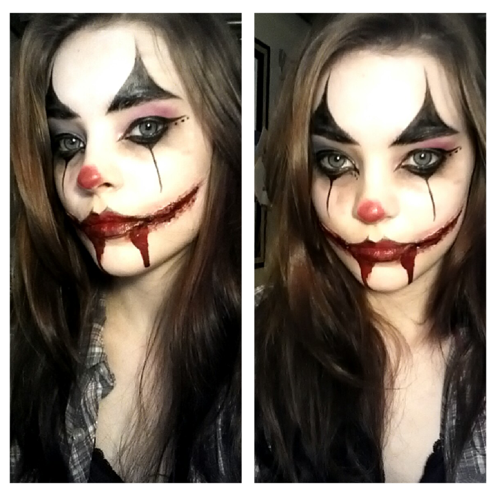 Little gory clown makeup for a contest.