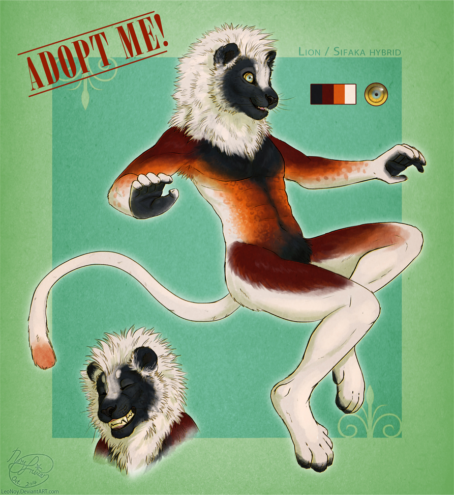 Lion / Sifaka adoptable- AUCTION CLOSED