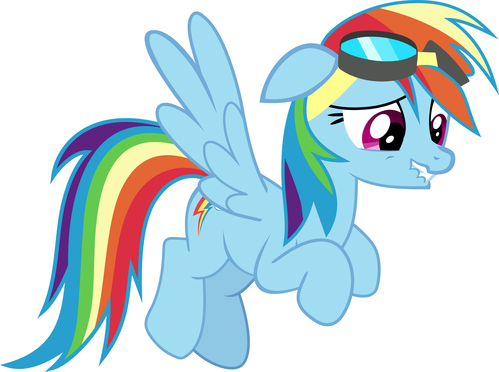 Rainbow Dash nervous hovering without suit