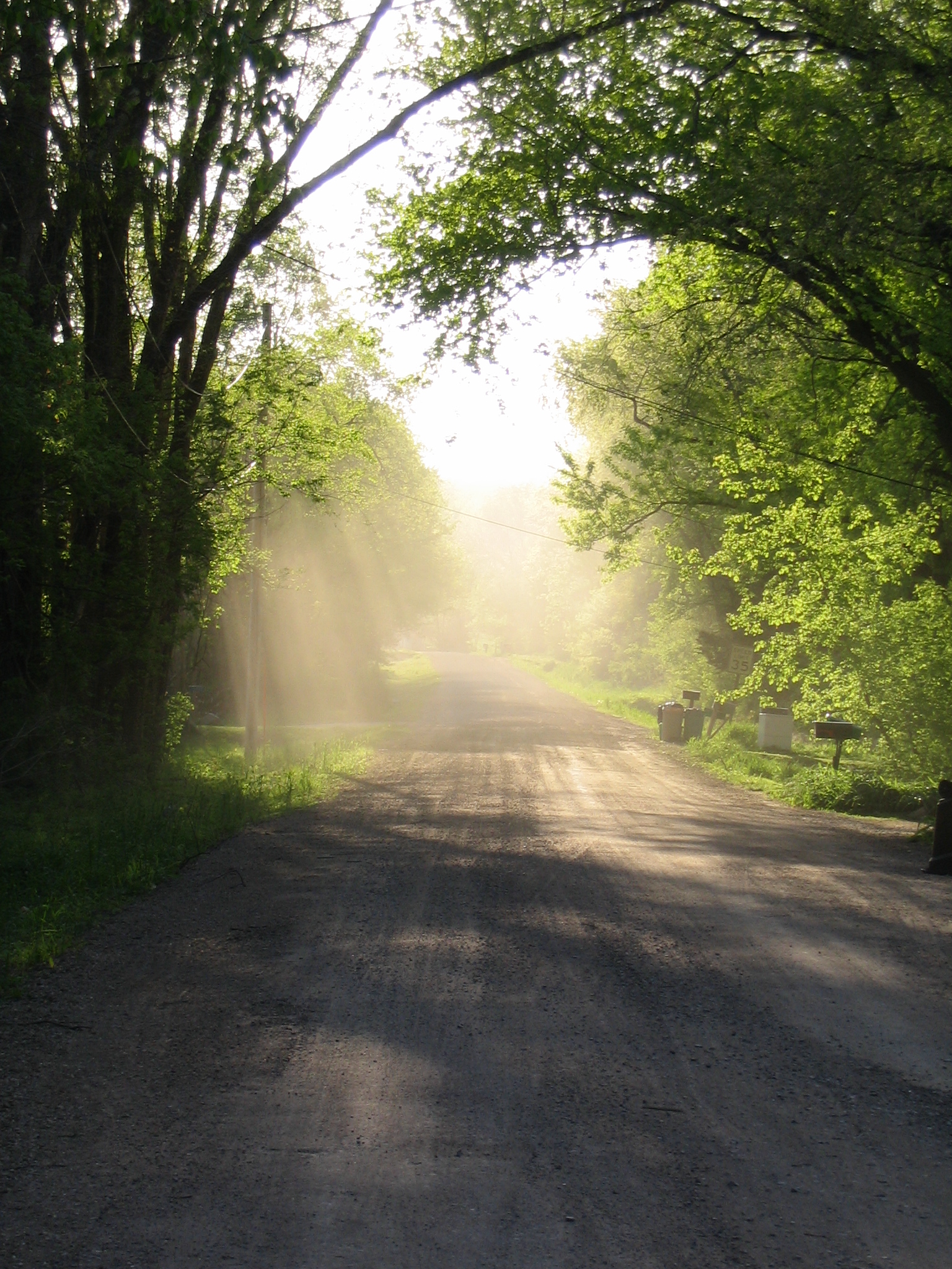 down the dusty road