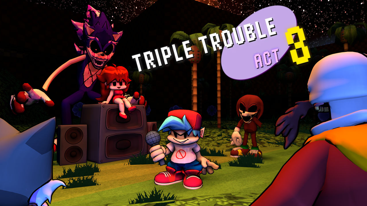 FNF Sonic.exe: The Fighters – [Alternate] Triple Trouble FNF mod game play  online, pc download