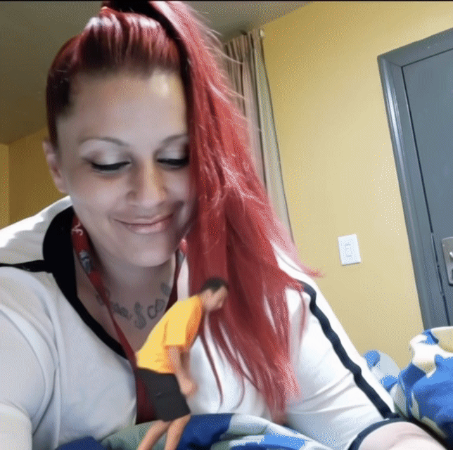 She just cant help but have a taste