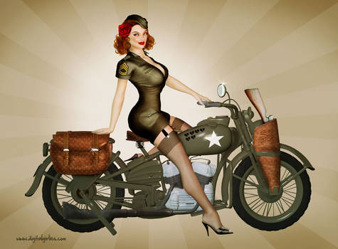 Sgt. Davidson - US Army Harley Pinup