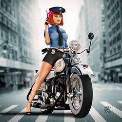 Police Motorcycle PinUp 2021