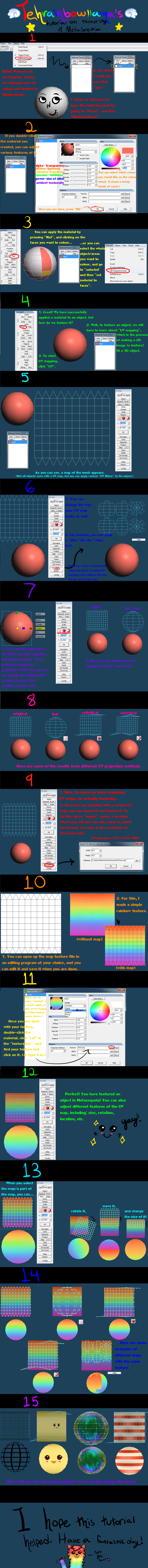 Tehrainbowllama's tutorial on texturing in Meta.