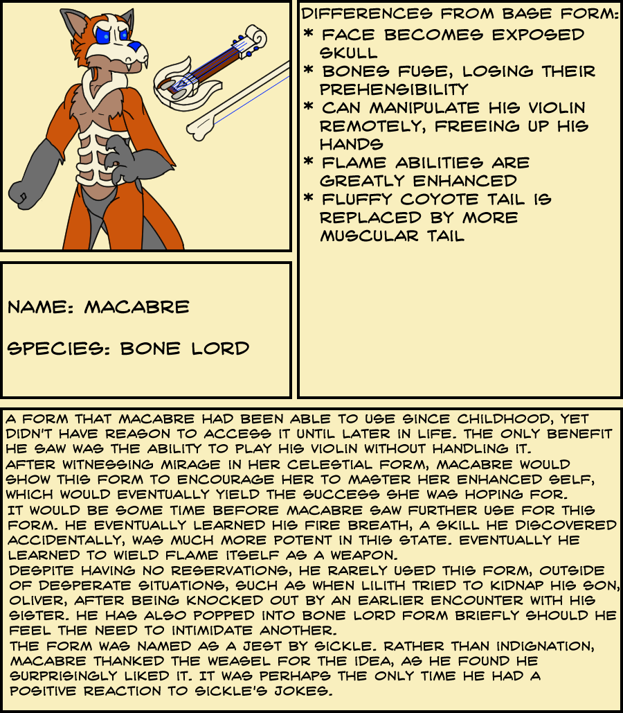 Bone Lord Macabre Bio Sheet