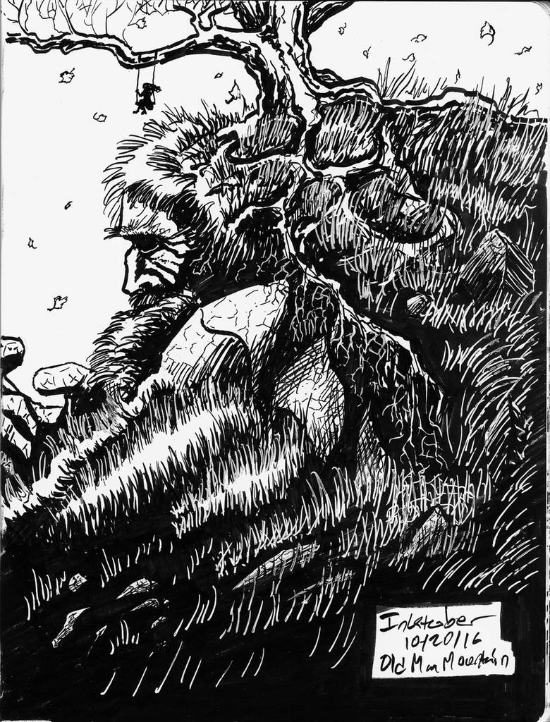 Inktober 10 20 16 Old Man Mountain by Callego