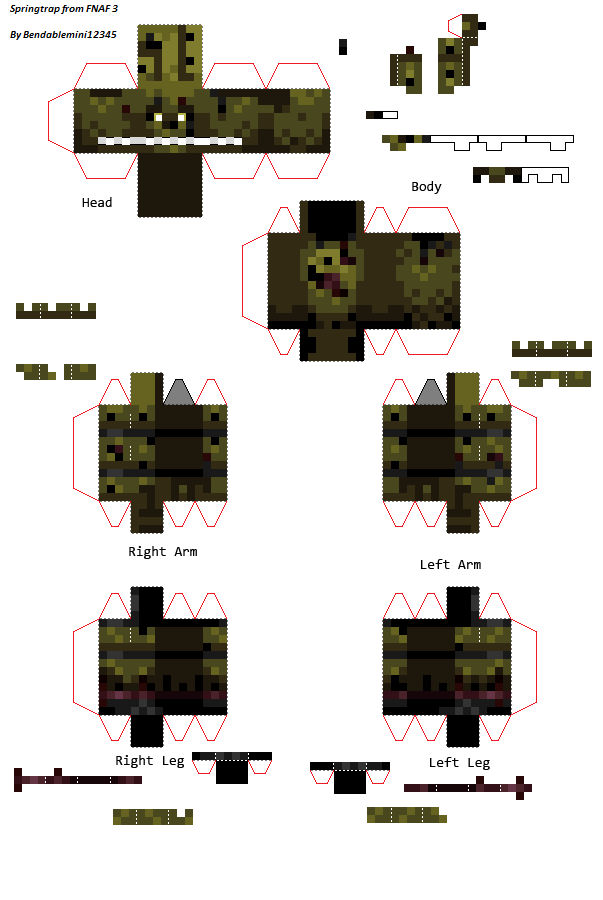 springtrap minecraft by MegaShooter09 on DeviantArt