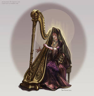 Lucia Plays the Harp