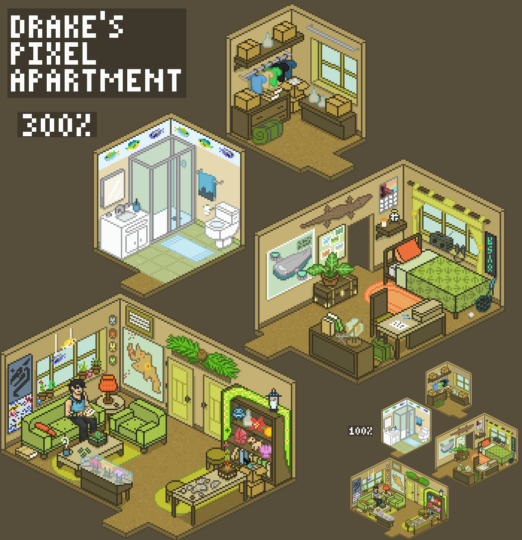 Drake's Pixel Apartment by kArA-Redwing on DeviantArt