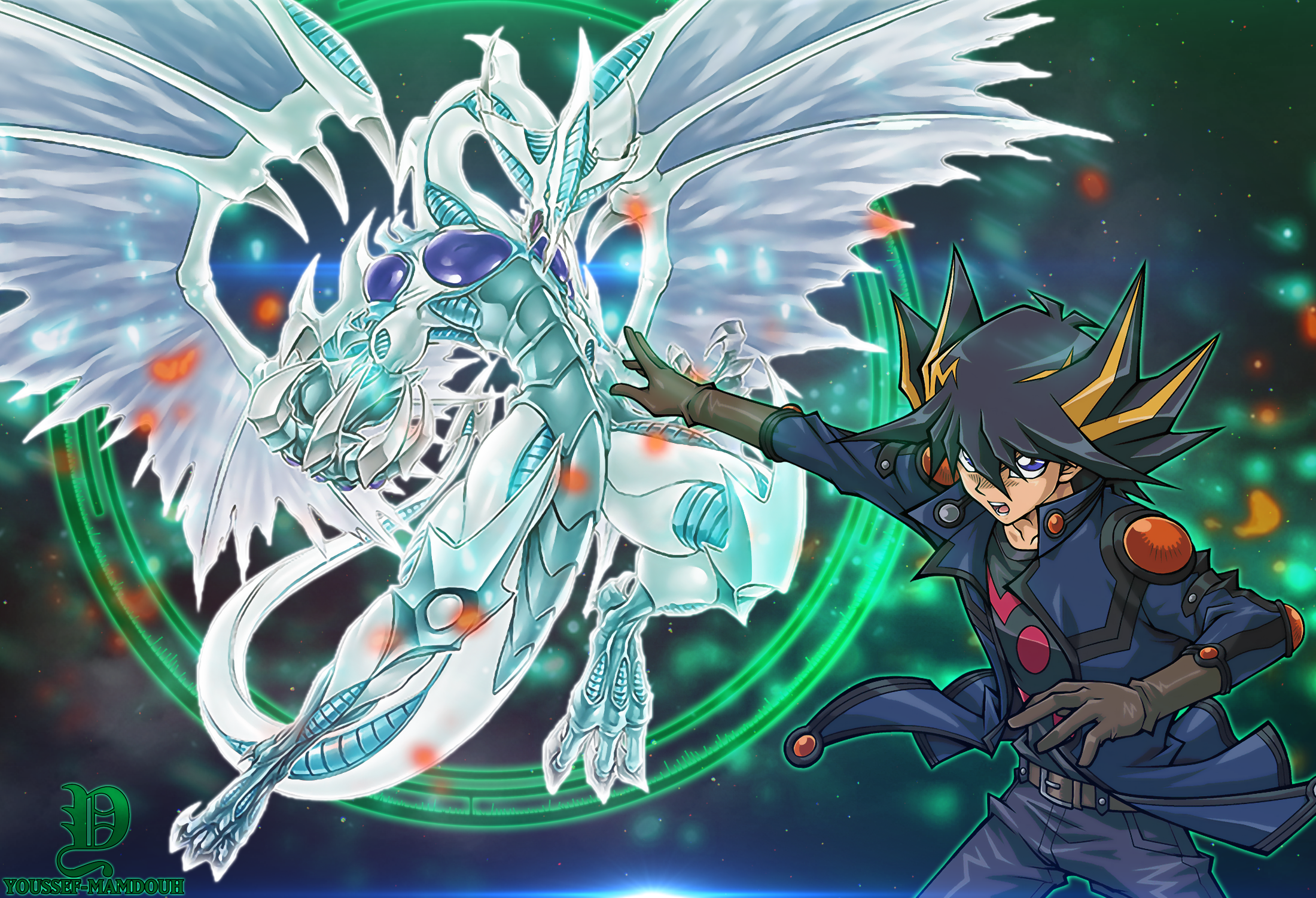 Yusei and Stardust Dragon Wallpaper by Youssef-Mamdouh on DeviantArt