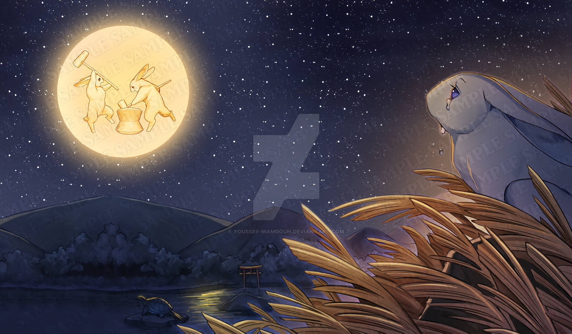 Crying Moon Rabbit Playmat by Youssef-Mamdouh on DeviantArt