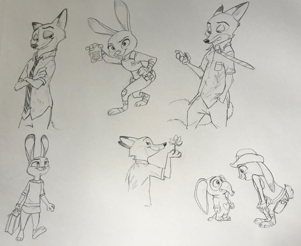 Zootopia Drawing Pattern Zootopia - Character Pencil Drawings by NostalgicNighthawk on DeviantArt