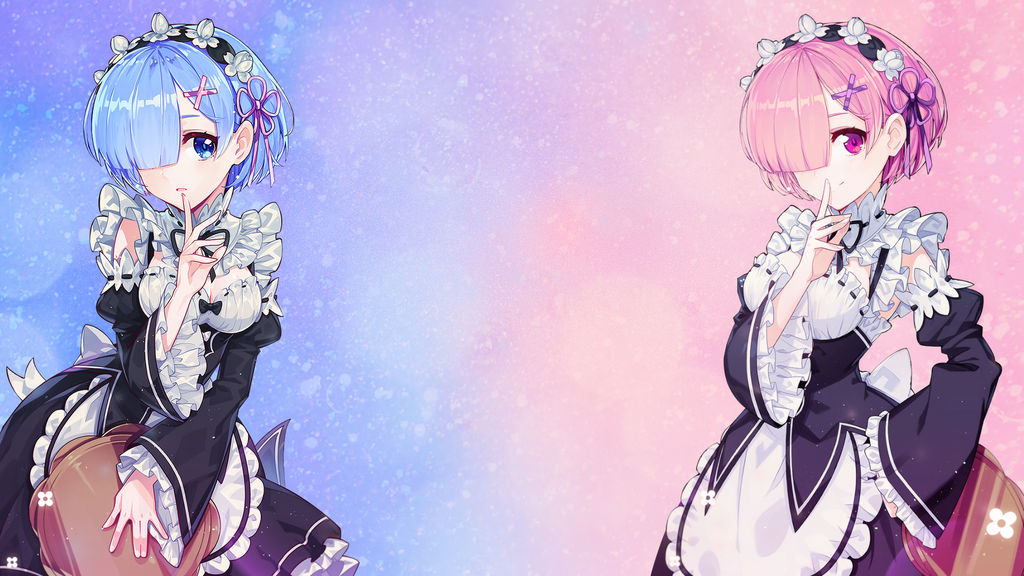 Rem And Ram Wallpaper 1920x1080 Full Hd By Flappyfalcon On