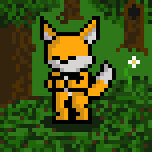 Zorro Aburrido Pixel (Bosque)