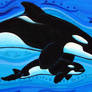 ACEO Orca Mother with Calf