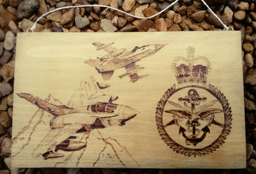 Fighter Jet wood burning.