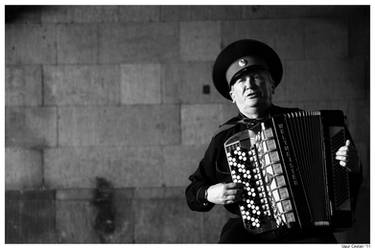 an accordionist in dressden