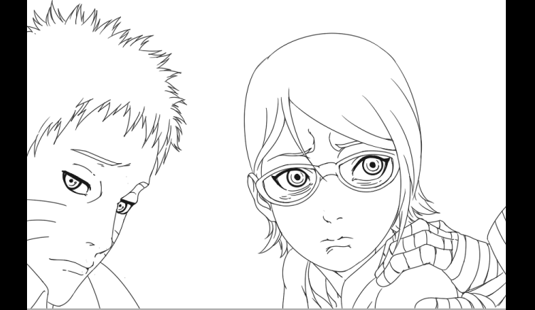 Sarada Coloring Pages Naruto Sketch Page Sketch Coloring Page.