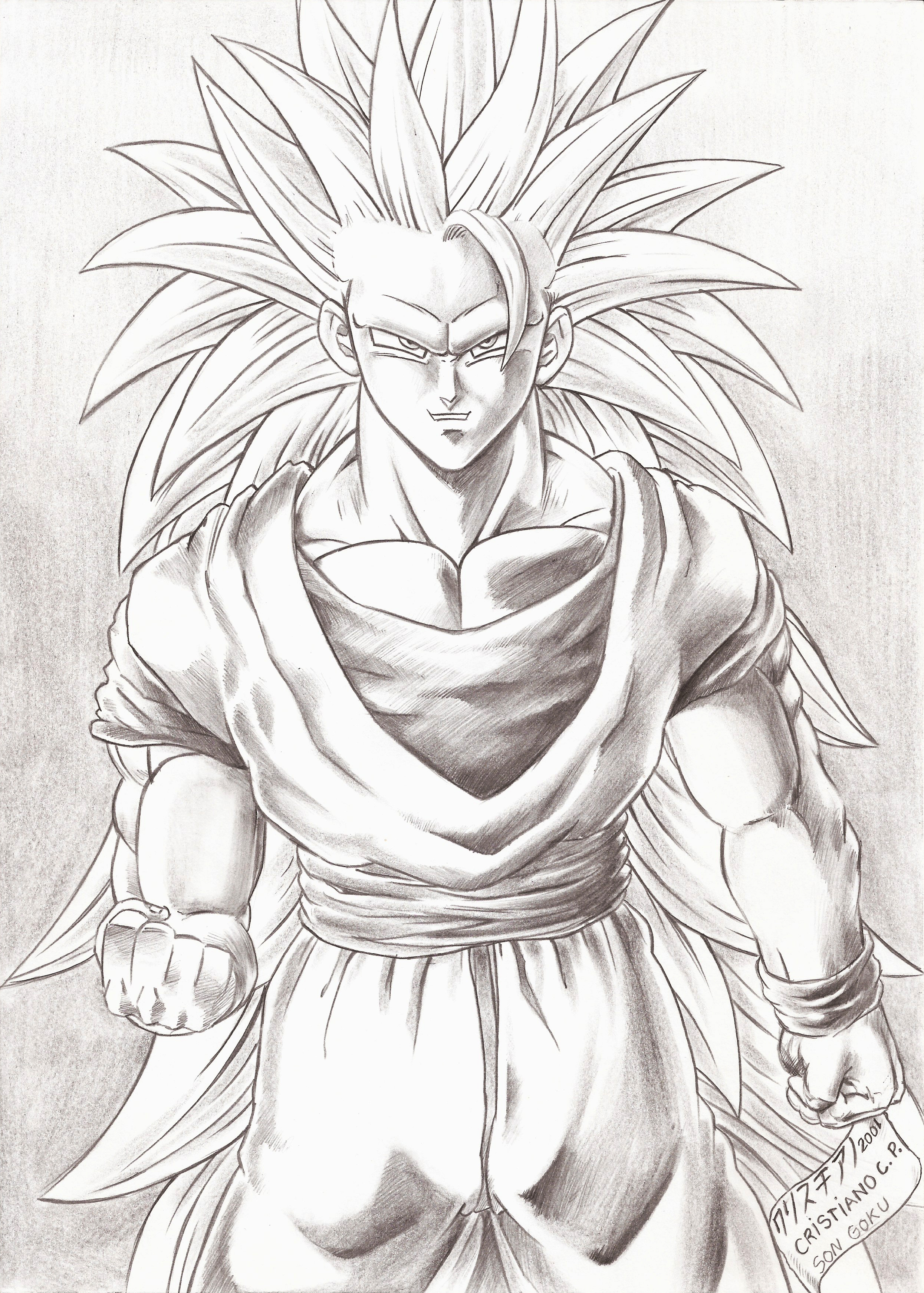 Como Desenhar GOKU SUPER SAYAJIN 3 - Dragon Ball