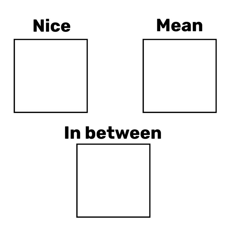 Between Meme Nice Mean and In between meme template by Georgiacatcrimson on DeviantArt
