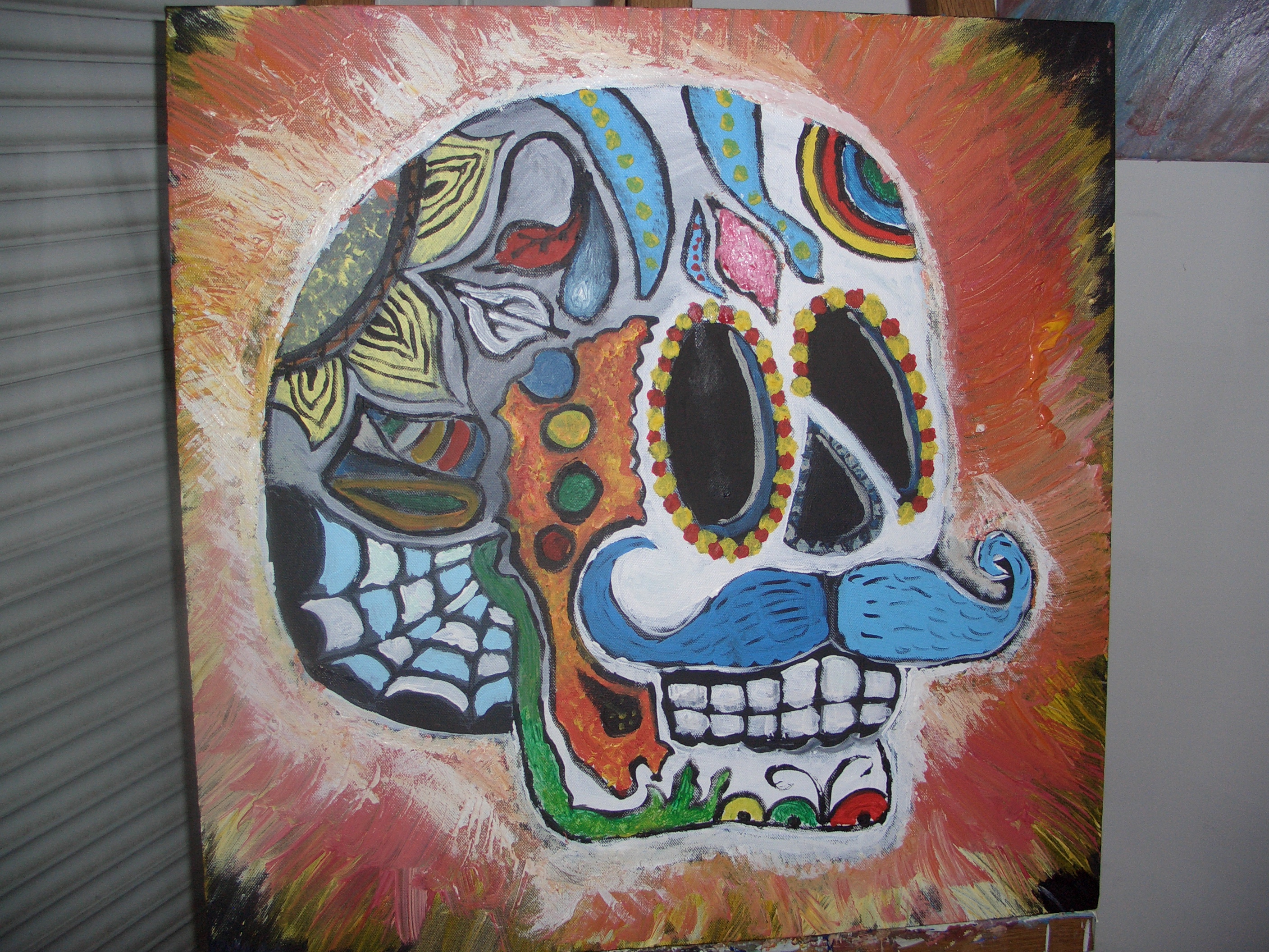 Mexican Skull Head v882 (acrylique)