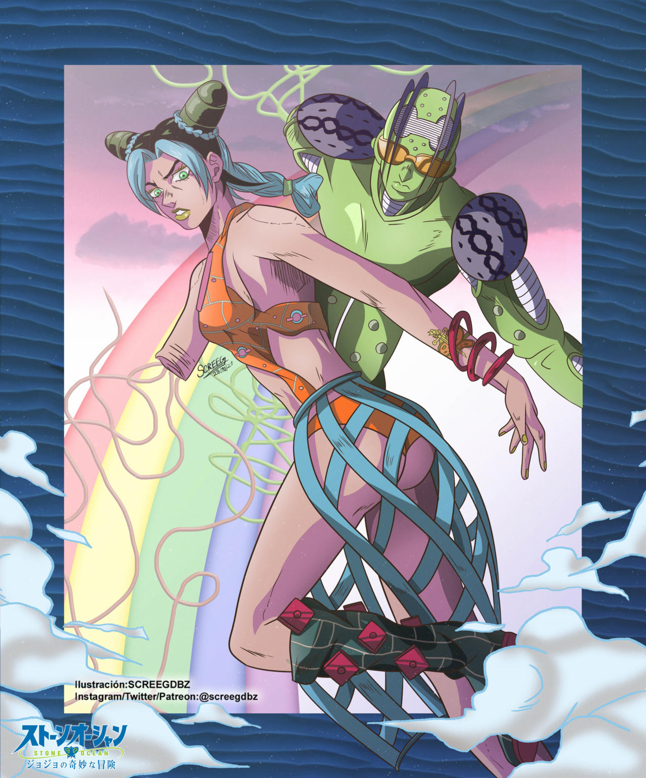 Stone Ocean Anime Fanart Poster! by screegdbz on DeviantArt