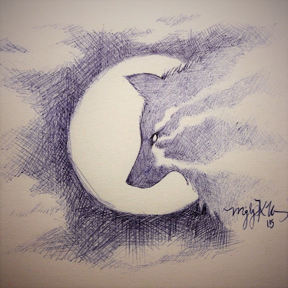 Inktober Day 1: Full Moon