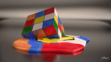 Melting Rubiks Cube