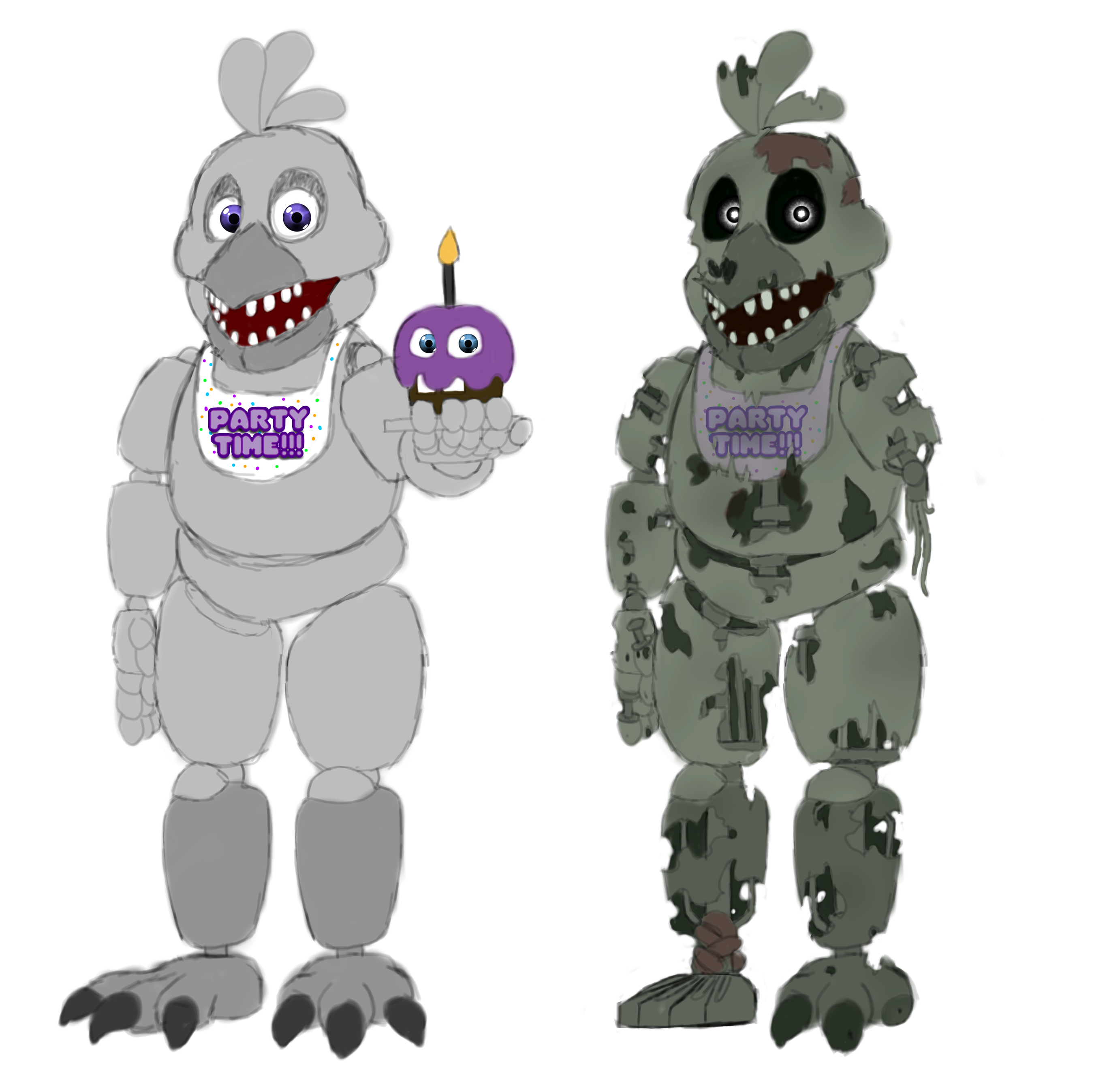 Pixilart - Withered Chica FNAF (WIP) by SilverShadow