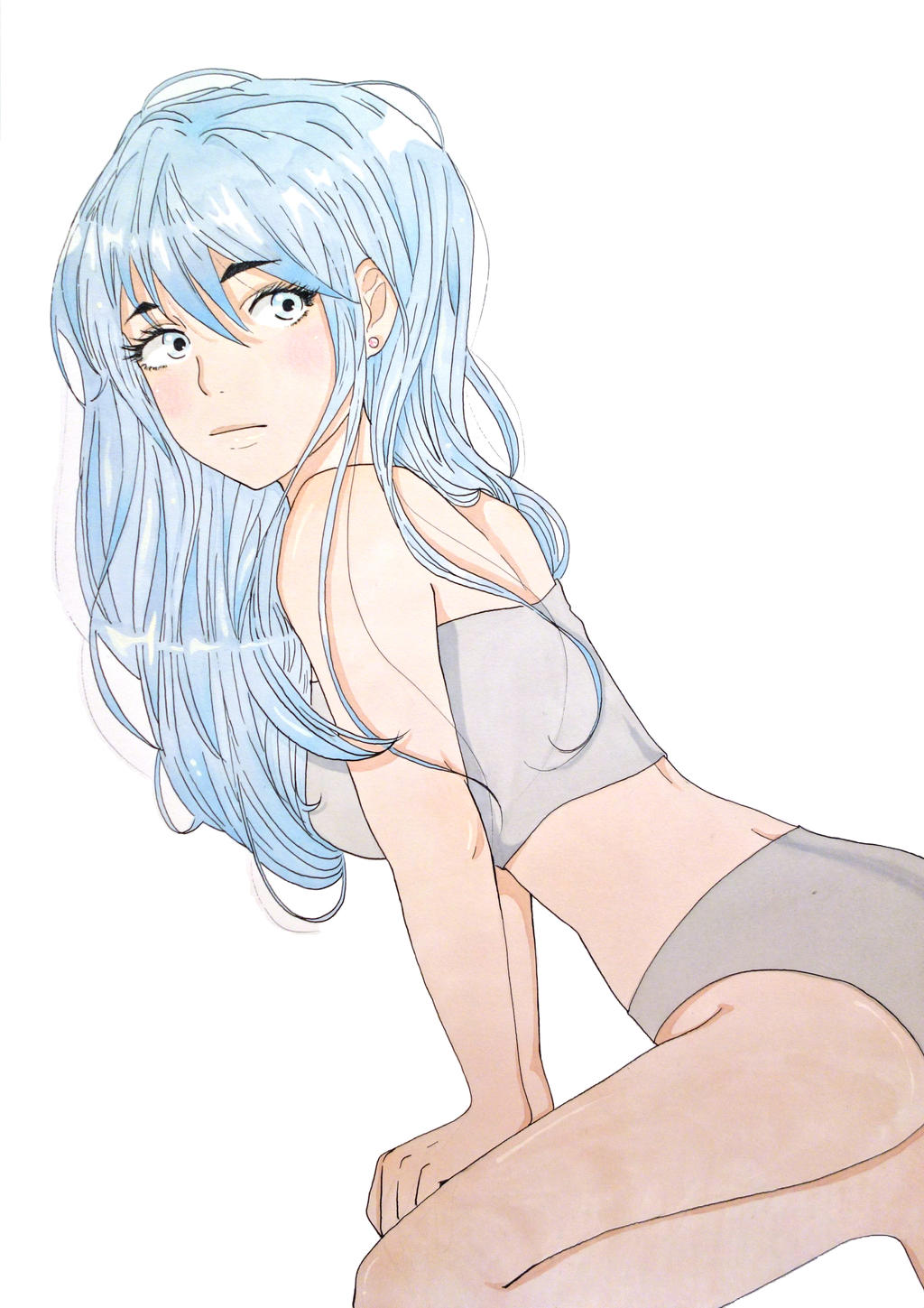 Blue hair girl OC