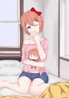 Sayori, waking up. by MagatsuReinami