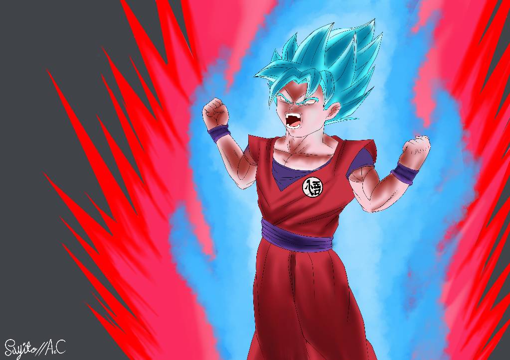 Goku SSJ BLUE Kaioken fanart by AnnoyingCatSD on DeviantArt Goku SSJ BLUE Kaioken fanart by AnnoyingCatSD on DeviantArt