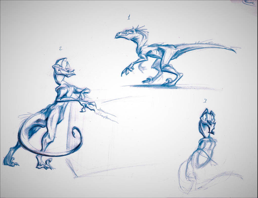 Skinny Raptor Drawing Raptorsketches by ElisAnimation on DeviantArt