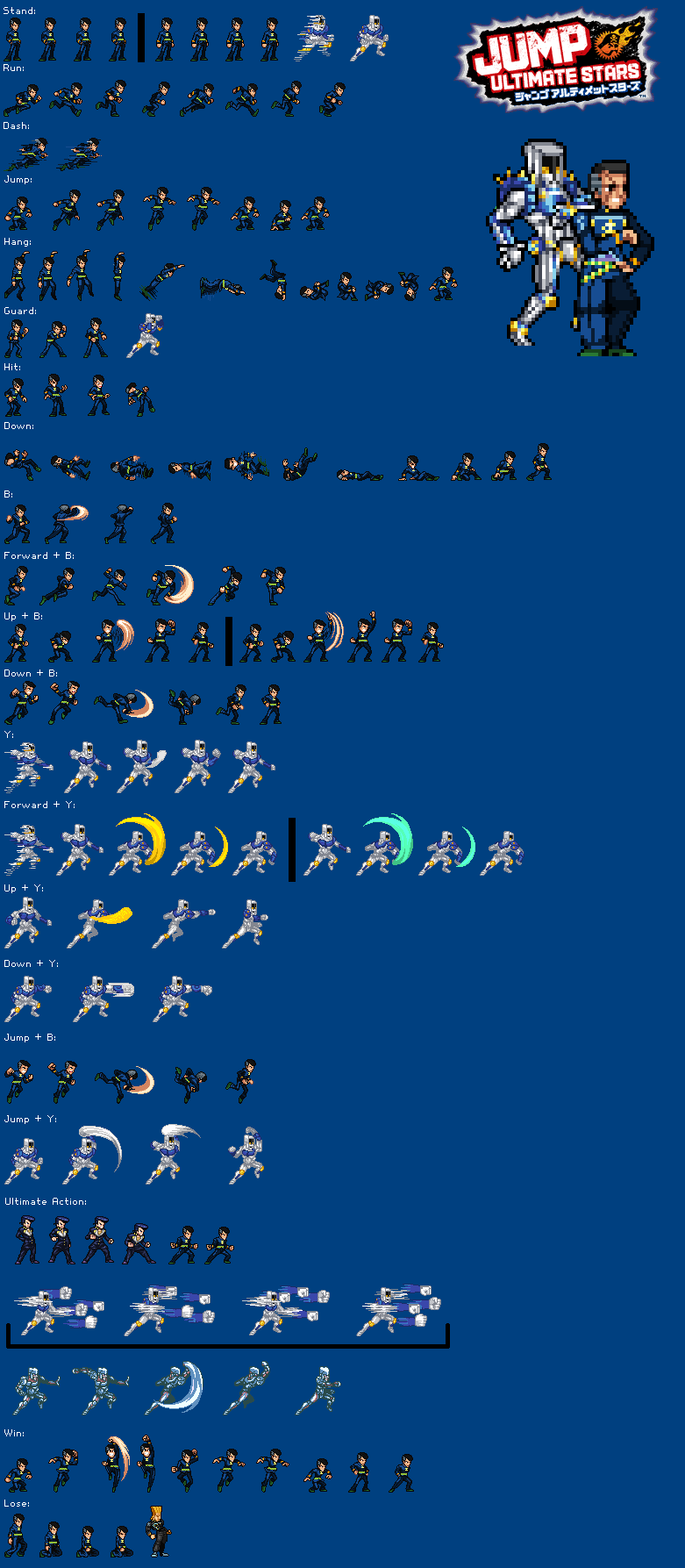 Jus Deviantart Okuyasu Nijimura JUS Sprites Sheet - jjba part 4 by Joaolucasgames00 on ...