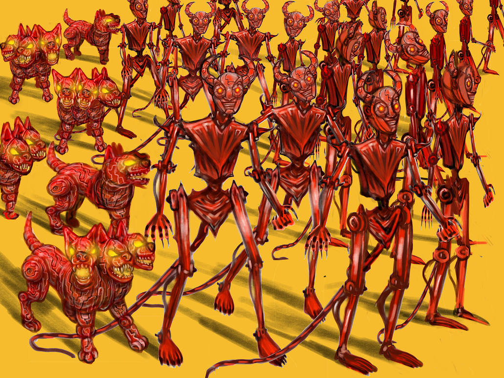 Many Devils many robotic devils ipad pro sketchbook fantasy by PavelHruskovsky on ...